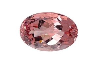 Morganite gemstone on a white background