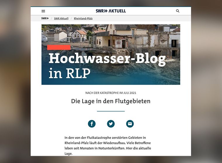 Screenshot vom Beitrag auf der Webseite von SWR Aktuell
